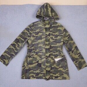 Elodie Jacket Womens Small Camo Military Style Boho Zip Up Hooded Woodland